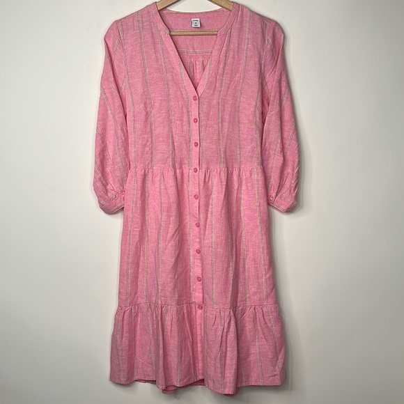Old Navy Button Down Dress Womens Size XS Pink Striped - Picture 1 of 7
